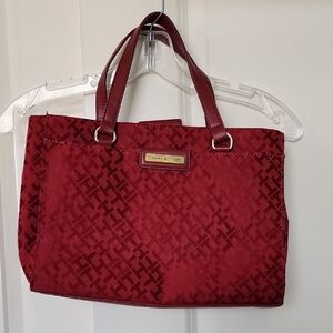 Tommy Hilfiger Red Patterned Tote